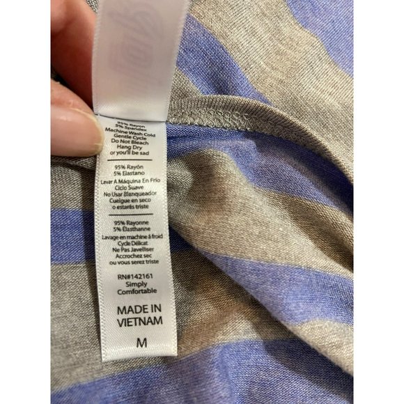 Lularoe Purple‎ Gray Short Sleeve Striped Classic Tee Top NWT Size Medium - Picture 10 of 11